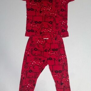 Carters: Baby/Toddler Red Firetruck/Dog Pajama Set (24 Months)